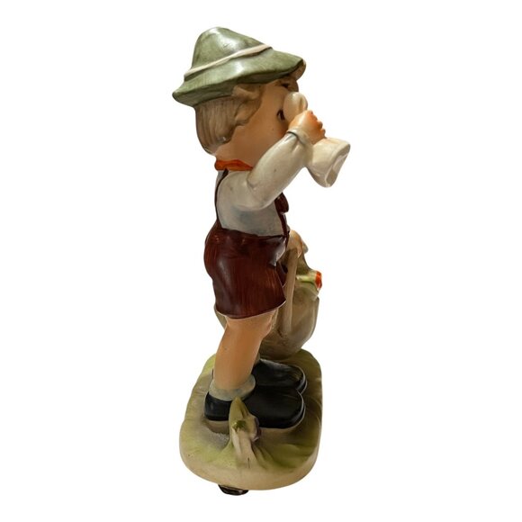 Vintage Arnart 5th Ave Figurine Boy with Horn Hand Painted Porcelain #2223 6” Ja - Picture 5 of 7
